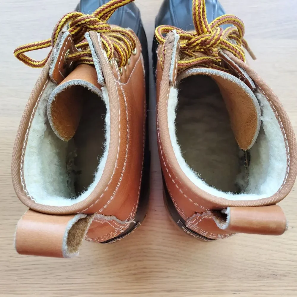 Vintage 80s Sporto Brown Leather Duck Boots